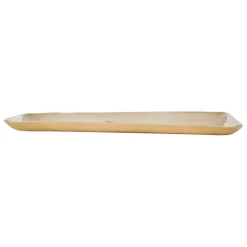 Plateau rectangulaire vert et doré 15x25.5cm en fer - eucalyptus classic
