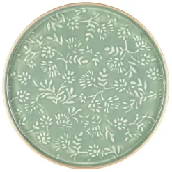 Plateau rond en fer sauge d36cm - Baroque