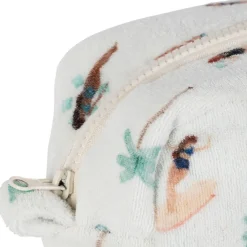 Pochette en coton émeraude et corail - Palma