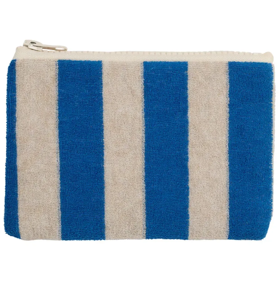 Pochette en coton rayée indigo et blanc - Palma