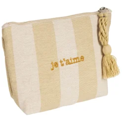 Pochette Je t'aime en coton beige - Famille