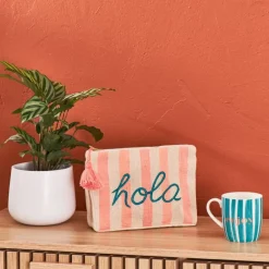 Pochette "hola" en coton corail - Palma