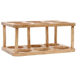 Porte bouteille 6 socles en manguier brun - Grand Office