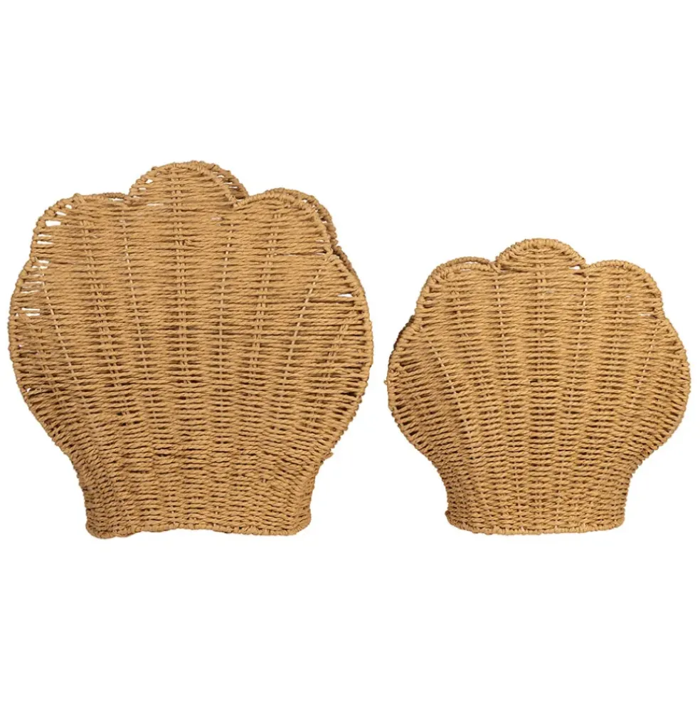 Porte magazine coquillage x2 en corde naturel