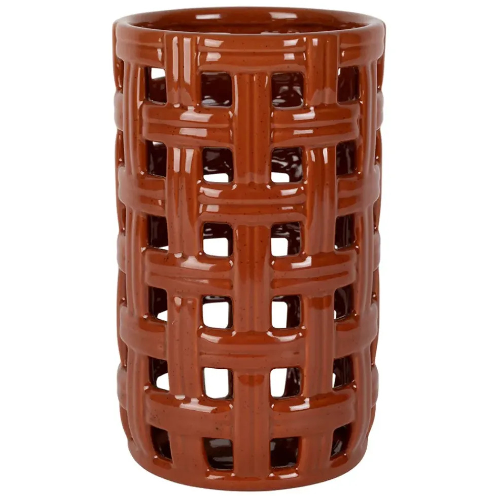 Porte ustensiles en grès terracotta moucheté h20cm - Organic