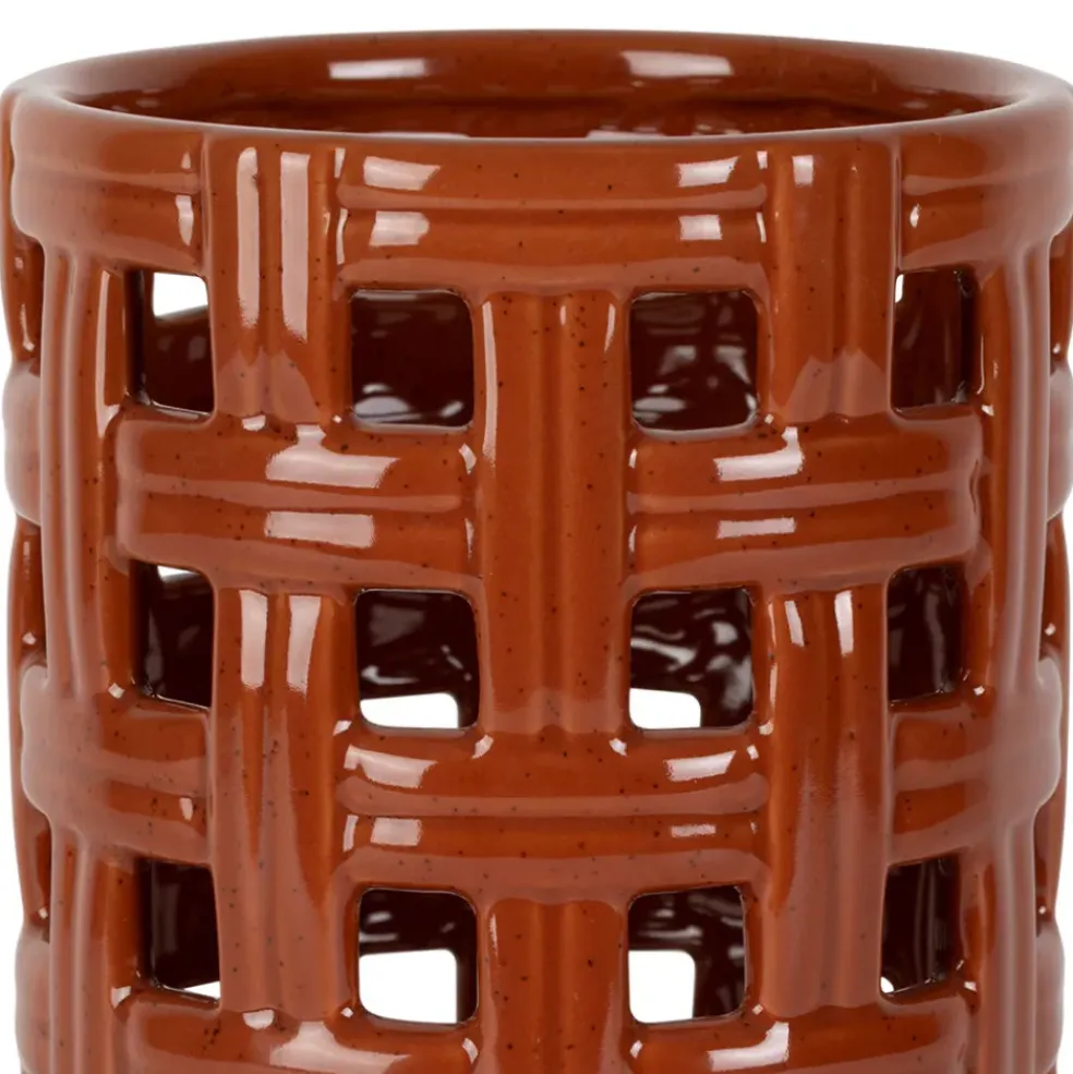 Porte ustensiles en grès terracotta moucheté h20cm - Organic