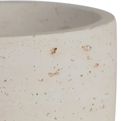 Pot avec couvercle en ciment écru moucheté h6.5cm - Organic