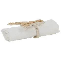 Rond de serviette en manguier et coton naturel - homard