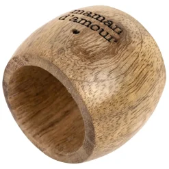 Rond de serviette maman en manguier naturel - Famille
