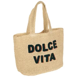 Sac brodé "dolce vita" en corde de papier - Lumi
