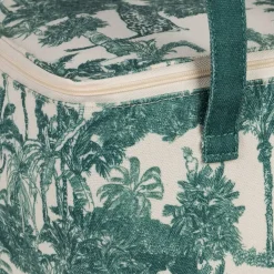 Sac isotherme en coton écru et palmiers émeraude - Mocoa