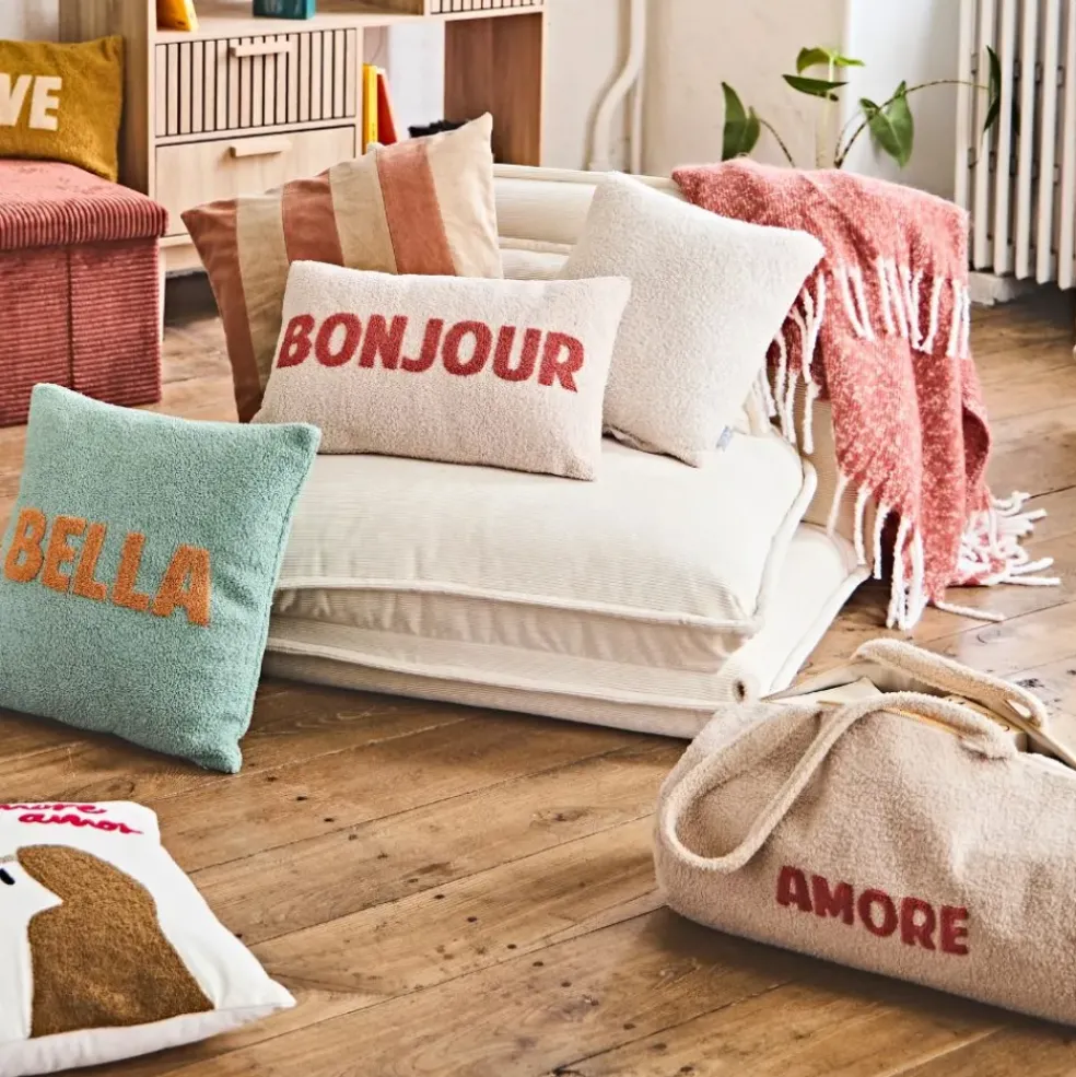 Sac weekend en bouclettes ecru - Funny