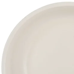Saladier visage beige et brun en grès - terre brulée