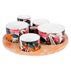 Service aperitif 6 pièces en porcelaine - Taiana