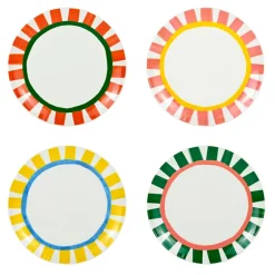 Set de 4 assiettes plates en porcelaine multicolore d27cm - Dolce Vita