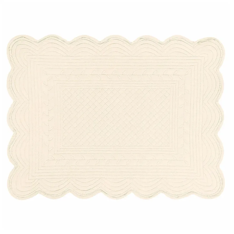 Set de table rectangulaire ivoire en coton
