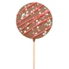 Sucette chocolat lait - rayures de noël 50g
