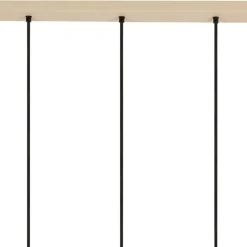 Suspension 5 lampes en fer et manguier sable L114cm - Ferese