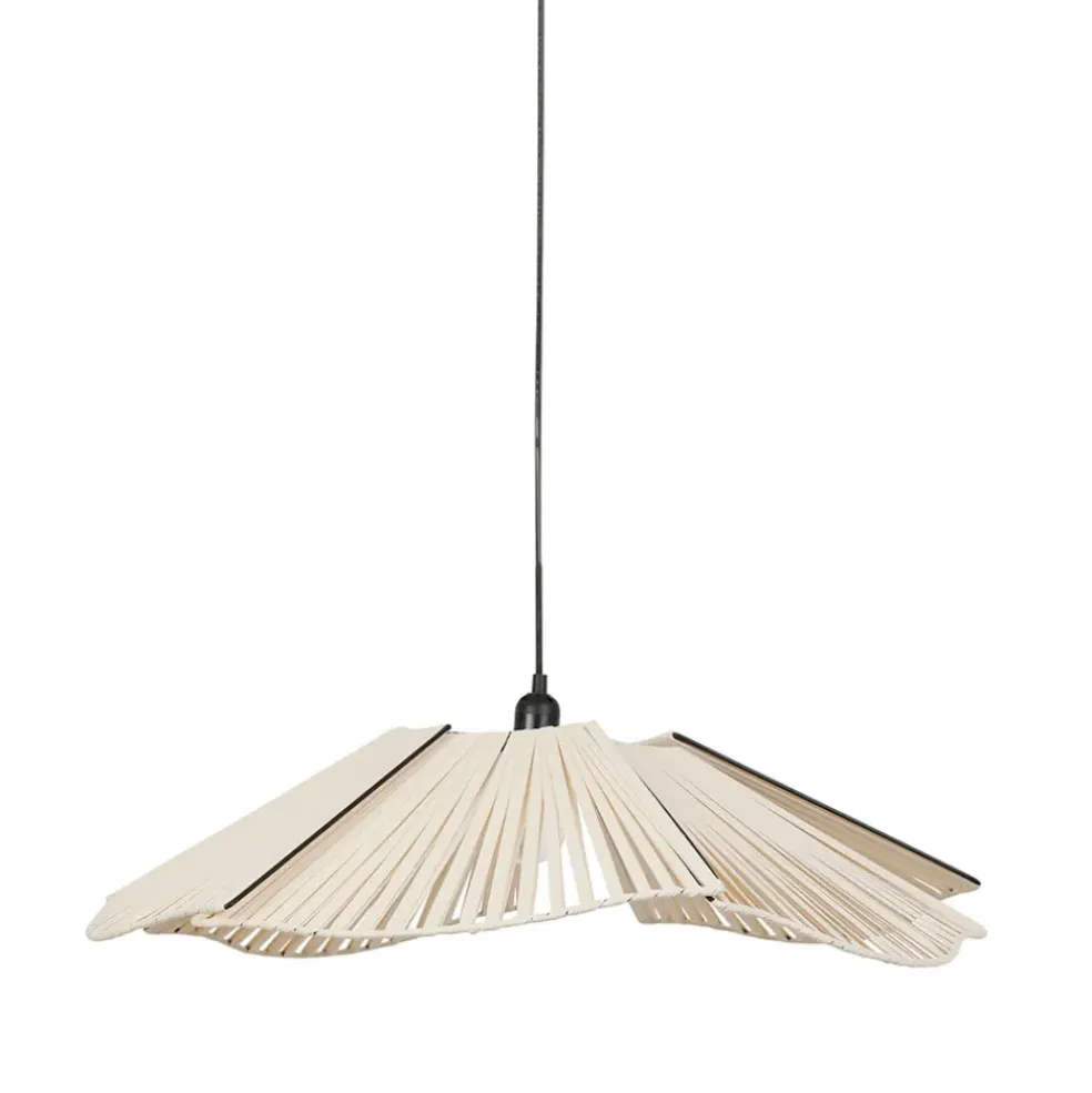 Suspension bohème en coton d41cm crème - Plaka