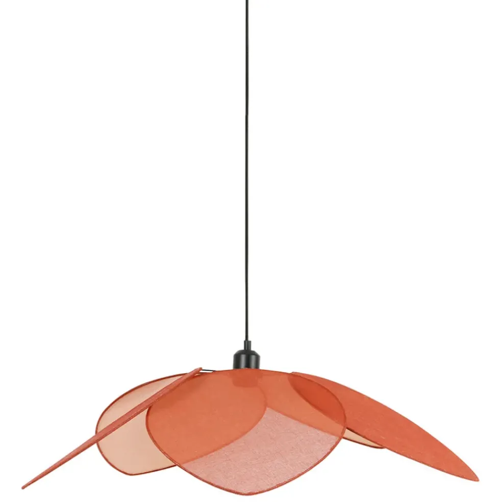 Suspension en lin japandi d70cm terracotta