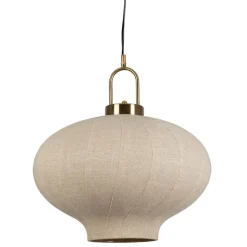 Suspension en lin blanc cassé et doré d45cm - Calypso