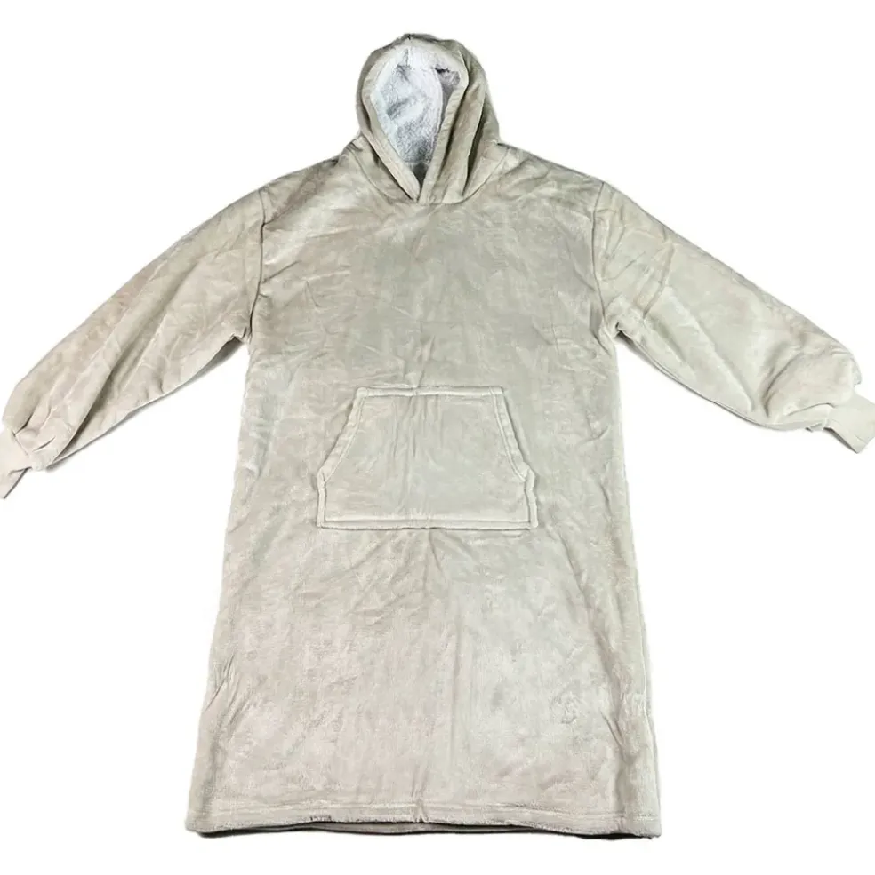 Sweat Plaid à capuche en tissu gris clair - Sherry