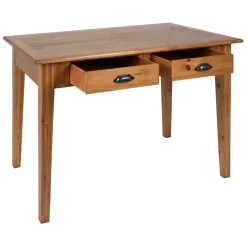 Table à manger 2 tiroirs en sapin et panneau de bois naturel 108x67cm - Terroir