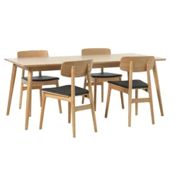 Table à manger en placage chêne naturel 190x90cm - barrali