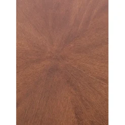Table à manger ronde en noyer plaqué et métal doré d91cm - Denise