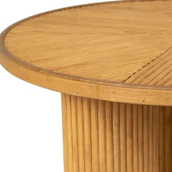 Table basse 3 pieds en bambou et sapin naturel d55xh35cm - Saori
