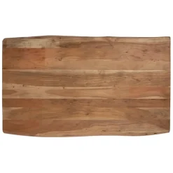 Table basse en acacia massif et pieds en fer noir 130x70cm - Factory