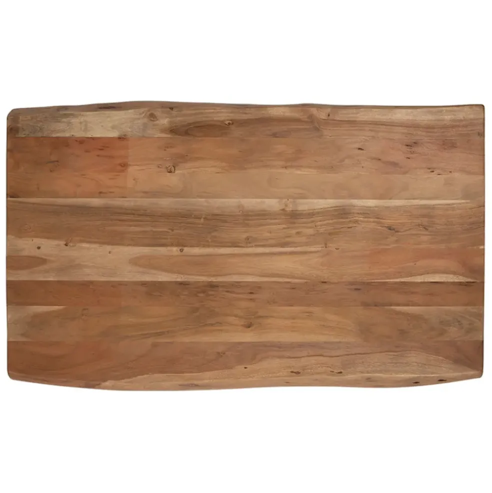 Table basse en acacia massif et pieds en fer noir 130x70cm - Factory