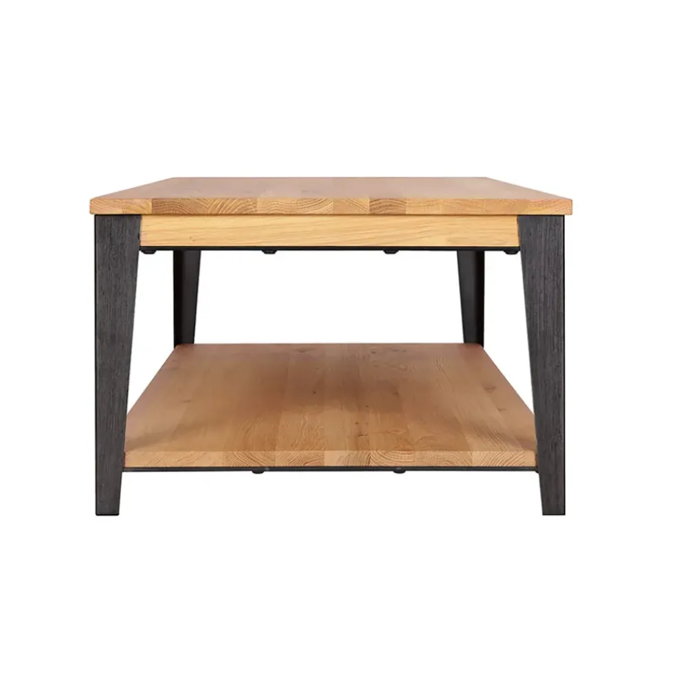 Table basse en chêne massif et pieds acier L120cm - Manny