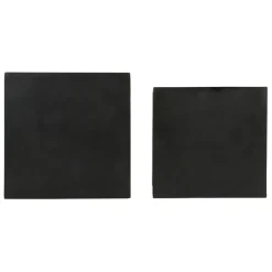 Table basse gigogne carrée (lot de 2) en aluminium et fer noir - Felia