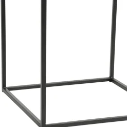 Table basse gigogne carrée (lot de 2) en aluminium et fer doré - Felia
