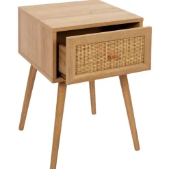 Table de chevet en bois et cannage 1 tiroir - Baia