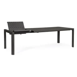 Table de jardin avec allonge en aluminium anthracite 180(+60)x100cm - Kiplin