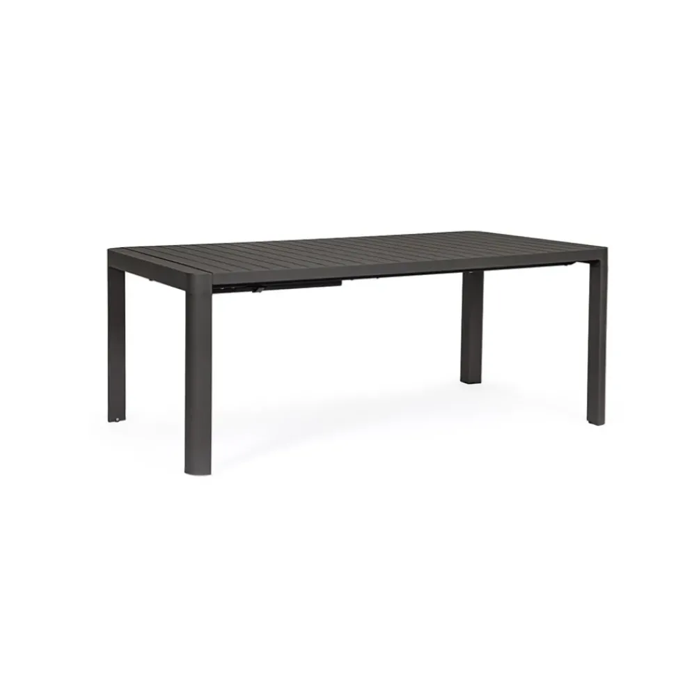 Table de jardin avec allonge en aluminium anthracite 180(+60)x100cm - Kiplin