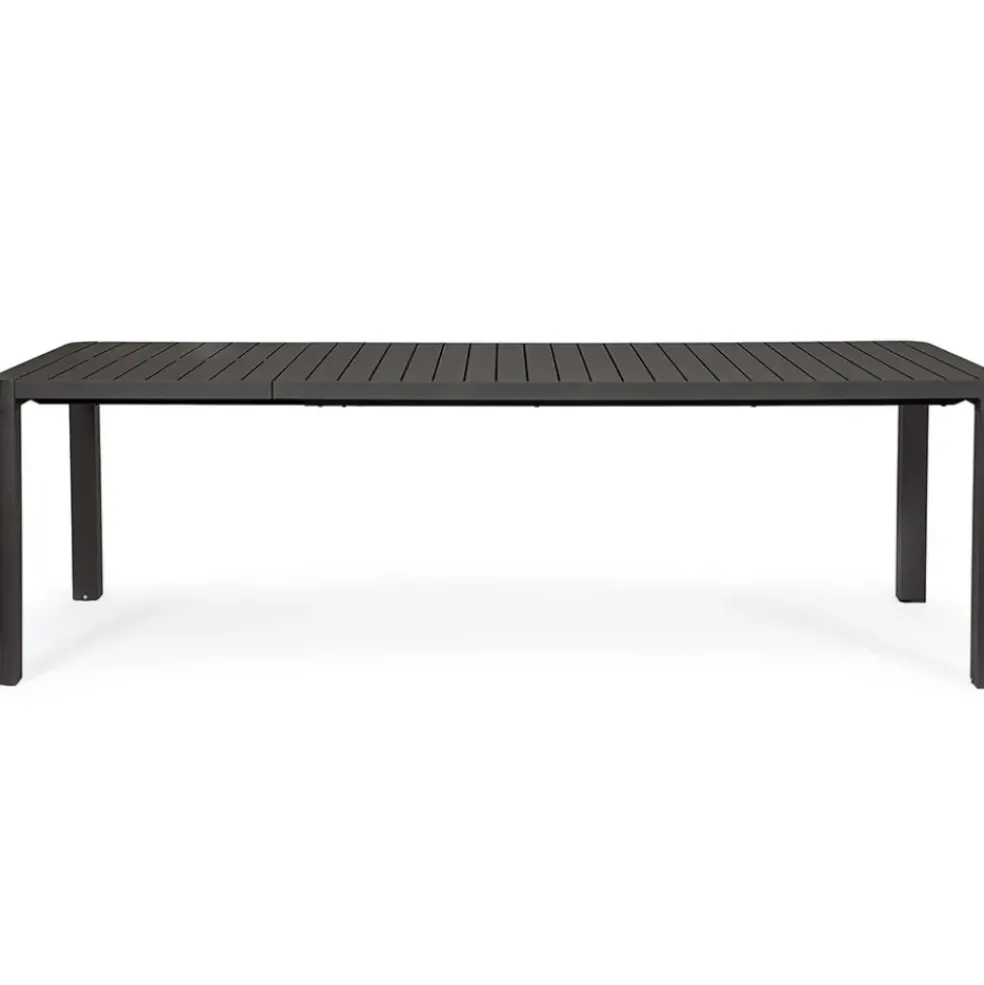 Table de jardin avec allonge en aluminium anthracite 180(+60)x100cm - Kiplin