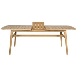 Table de jardin avec rallonge en acacia naturel 180-200x100cm - Cirina