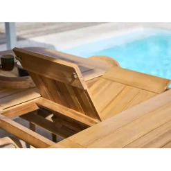 Table de jardin extensible en acacia naturel 180(+40cm)x100cm - Cavalo