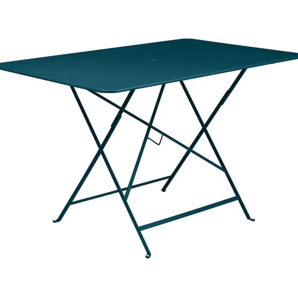 Table de jardin pliante en acier bleu acapulco- Bistro