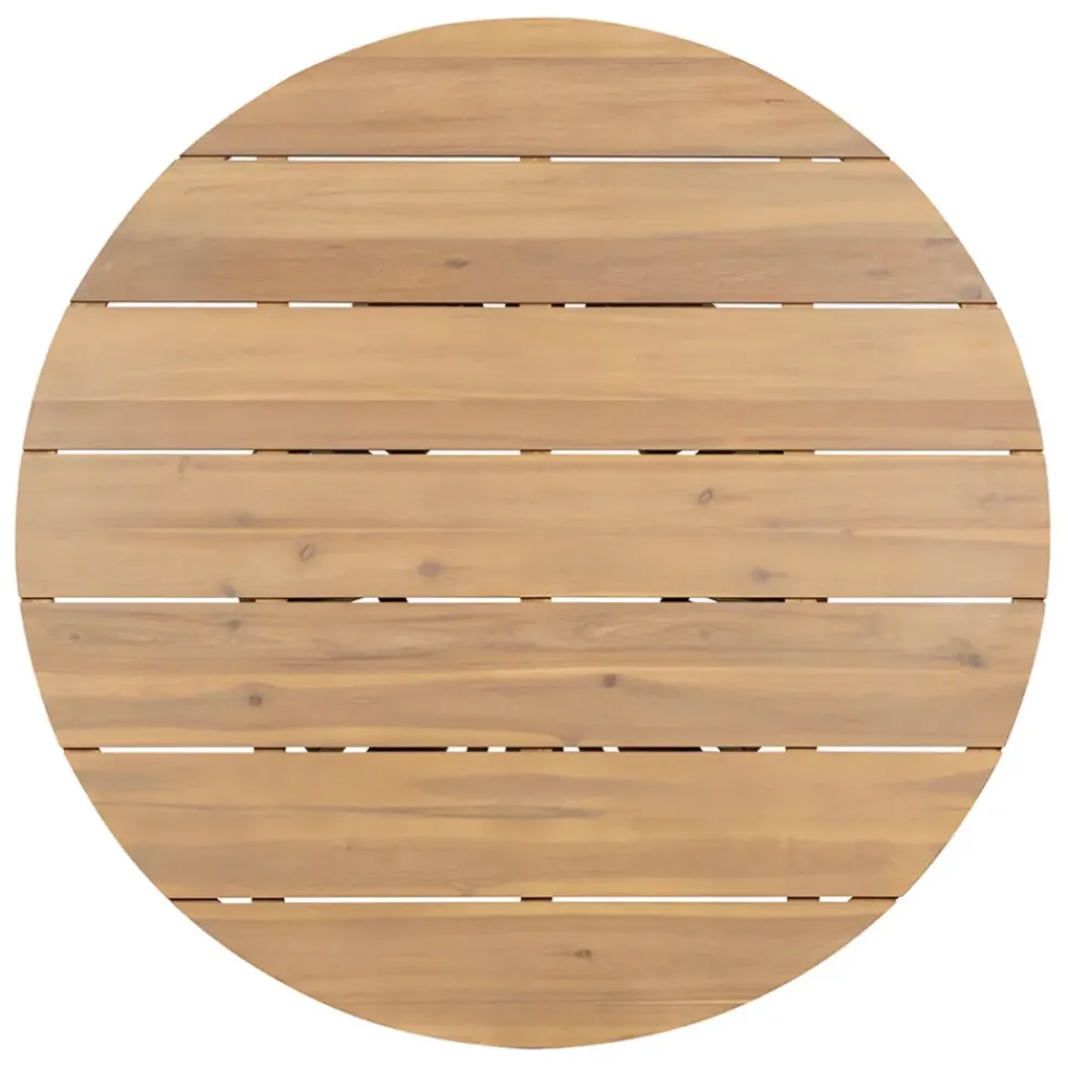 Table de jardin ronde en acacia écru d130cm - Minga