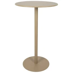Table haute d'extérieur ronde en acier taupe d60xh100cm - Ajay