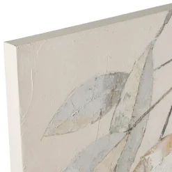 Tableau Neflier en toile gris et beige 100x100cm