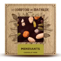 Tablette chocolat noir mendiants 80g