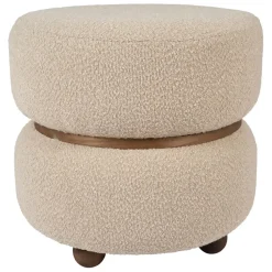 Tabouret en tissu et pin beige - Alpinia