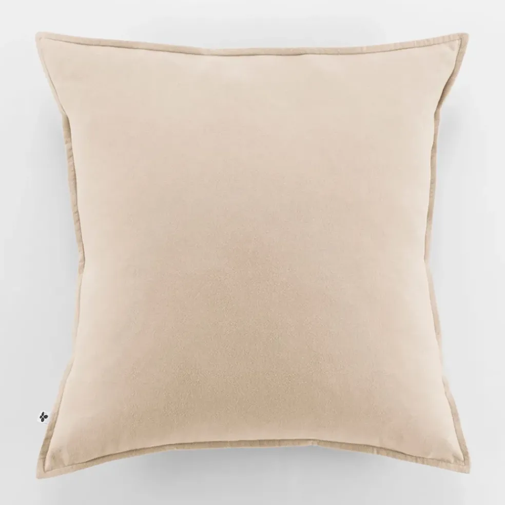 Taie d'oreiller en flanelle sable 63x63cm - Candice