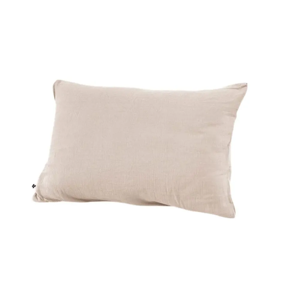Taie d'oreiller en gaze de coton unie pampa 50x70cm - Gaia