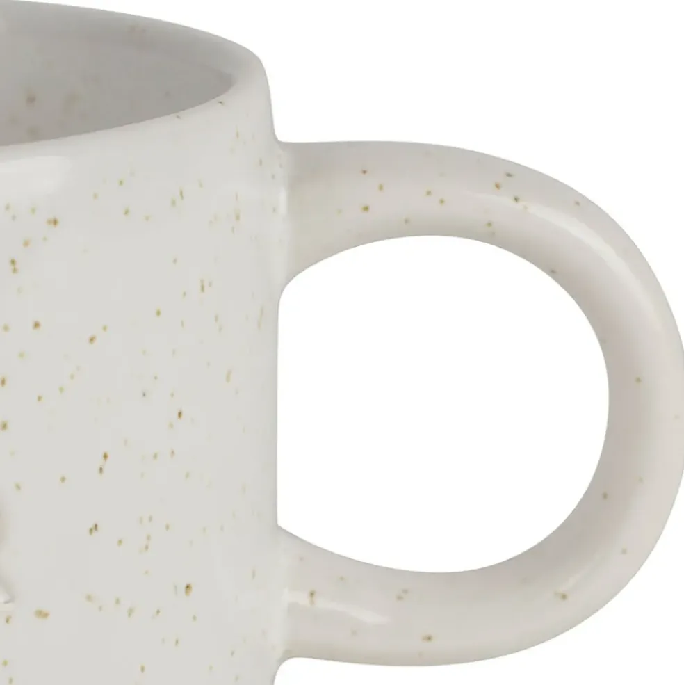 Tasse à thé amour en grès écru moucheté 30cl